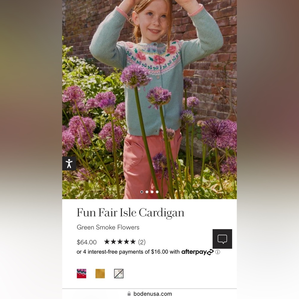 Boden Floral Fair Isle Sweater